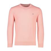 Roze Ronde Hals Trui Gant , Pink , Heren