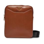 Platte PU Leren Tas - Scala Guess , Brown , Heren