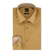 Bruin Slim Fit Business Overhemd Hugo Boss , Brown , Heren