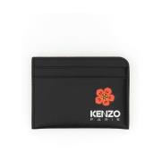 Bloemen Kaarthouder met Logo Print Kenzo , Black , Heren