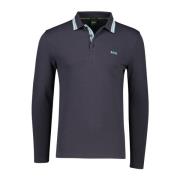 Lange mouw donkerblauwe poloshirt Hugo Boss , Blue , Heren