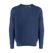 Rustic Navy Heather Pullover Ralph Lauren , Blue , Heren