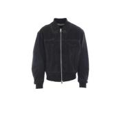 Zwarte Denim Ghostwash Bomberjack Alexander McQueen , Black , Heren