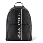 Zwarte Rugzak met Logoband Armani Exchange , Black , Heren