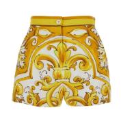 Gele Maiolica Shorts Dolce & Gabbana , Yellow , Dames