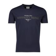 Donkerblauw Katoenen T-shirt Aeronautica Militare , Blue , Heren
