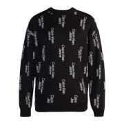Stack Logo Sweater Calvin Klein Jeans , Black , Heren