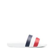 Gestreepte Logo Sandalen Wit Moncler , White , Heren