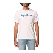 Blauw Logo Print Katoenen T-Shirt RefrigiWear , White , Heren