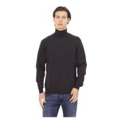 Bruine Turtleneck Sweater met Monogram Baldinini , Brown , Heren