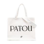 Witte Logo Print Tote Tas Patou , White , Dames