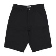 Canvas Carpenter Shorts Zwart CAT , Black , Heren