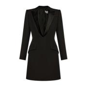 Jurk met revers Alexander McQueen , Black , Dames