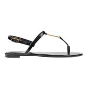 Zwarte Flip Sandaal Saint Laurent , Black , Dames