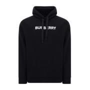 Zwarte Katoenen Hoodie Sweatshirt Aw23 Burberry , Black , Heren