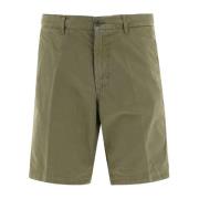 Militaire Chino Bermuda Shorts Rits Knoop Aspesi , Green , Heren