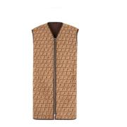 Beige Wol Kasjmier Vest Aw23 Fendi , Beige , Heren