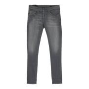 Gewassen Grijze Slim Fit Jeans Dondup , Gray , Heren