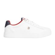 Beige Verhoogde Sneakers voor Vrouwen Tommy Hilfiger , White , Dames