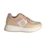 Geborduurde Platform Sneaker Contrast Details Laura Biagiotti , Beige ...