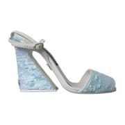 Paillet Enkelband Sandalen Dolce & Gabbana , Blue , Dames