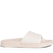 Peach Blush White Monogram Slippers Calvin Klein Jeans , Beige , Dames