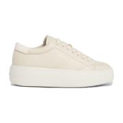 Beige Lace-Up Flatform Sneakers Calvin Klein , Beige , Dames