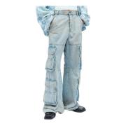 Cargo Jeans in handgeverfde afwerking Diesel , Blue , Heren