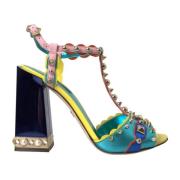 Multicolor Studs Leren Sandalen Dolce & Gabbana , Multicolor , Dames