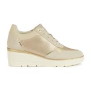 Beige Sneakers voor Vrouwen Geox , Beige , Dames