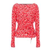 Polka Dot Ronde Hals Sweater Patrizia Pepe , Red , Dames