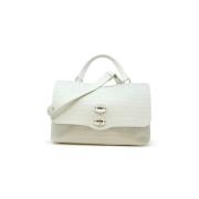 Witte Leren Handtas Postina Cayman Zanellato , White , Dames