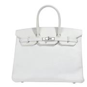 Pre-owned Leather handbags Hermès Vintage , White , Dames