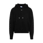 Zwart Wit Stitch Arr Skate Hoodie Off White , Black , Heren