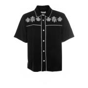 Short Sleeve Shirts Nn07 , Black , Heren