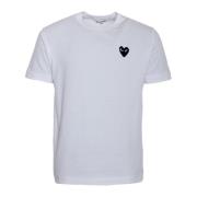 Hart Patch Casual T-Shirt Comme des Garçons Play , White , Heren