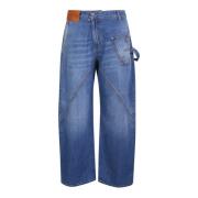Blauwe Katoenen Jeans met Contraststiksels JW Anderson , Blue , Heren