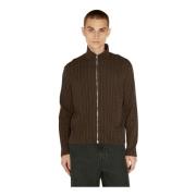 Kabel Jacquard Rits Polo Vest Our Legacy , Brown , Heren