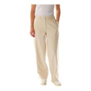 Relaxed Fit Broek met Middelhoge Taille American Vintage , Beige , Dam...