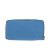 Pre-owned Leather wallets Hermès Vintage , Blue , Dames