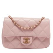 Pre-owned Leather chanel-bags Chanel Vintage , Pink , Dames