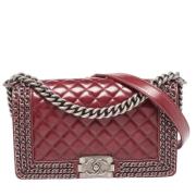 Pre-owned Leather chanel-bags Chanel Vintage , Red , Dames