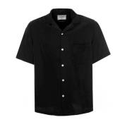 Casual korte mouwen hond print overhemd Portuguese Flannel , Black , H...