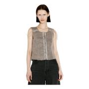 Canvas Lace-Fastening Crewneck Vest Our Legacy , Gray , Dames