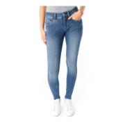 Mid Super Skinny Jeans Knoopsluiting G-star , Blue , Dames