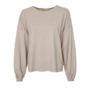 Feminien Sweatshirt met Boothals Drykorn , Beige , Dames