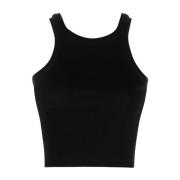 Sleeveless Tops Closed , Black , Dames