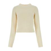 Ivory Wool Blend Sweater Palm Angels , White , Dames