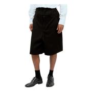 Gestructureerde Draperende Bermuda Shorts Comme des Garçons , Black , ...