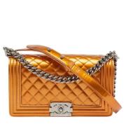 Pre-owned Leather chanel-bags Chanel Vintage , Yellow , Dames